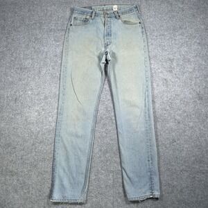 Vtg‎ Levis 501 Jeans Womens 30x32 Straight Light Wash Blue Made in USA Denim